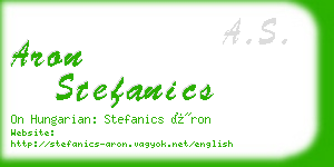 aron stefanics business card